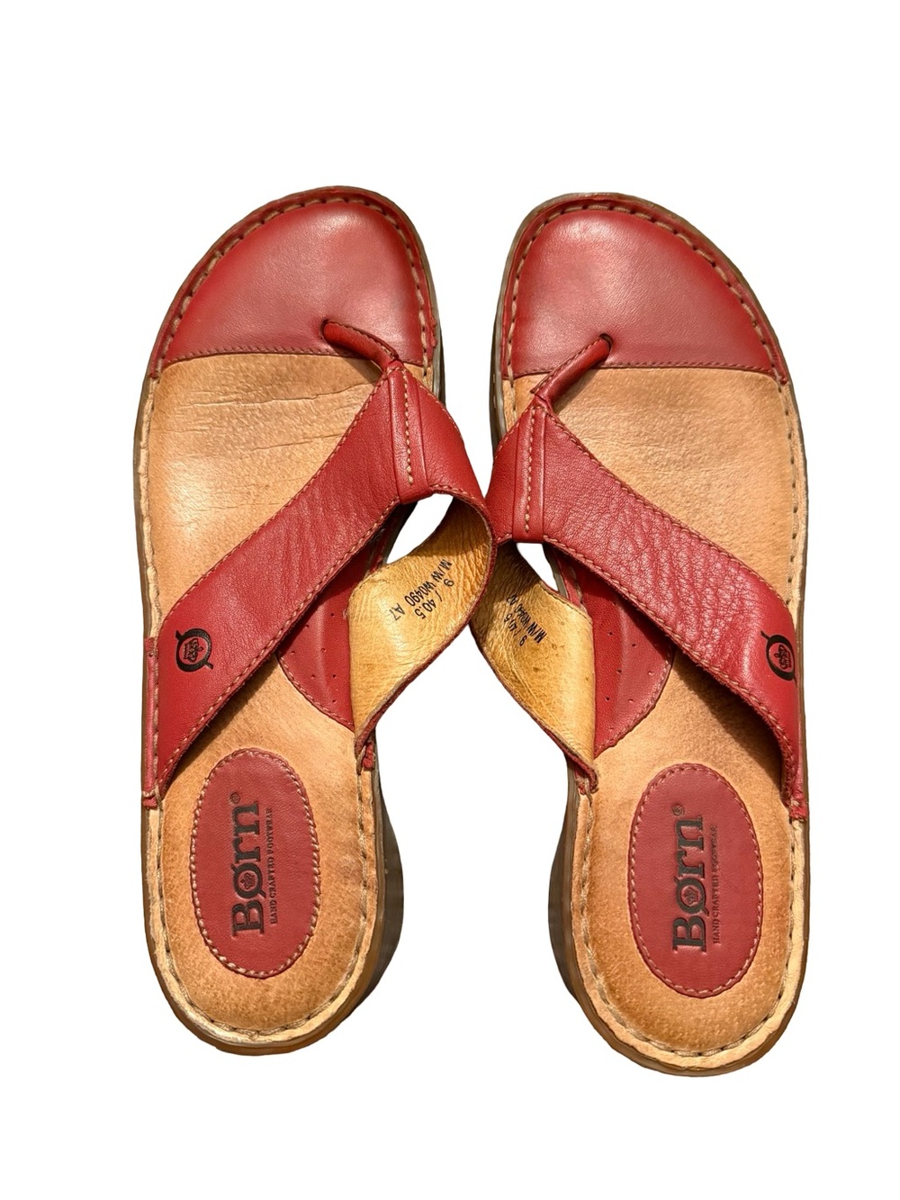 Born Red Leather Thong Sandals for Women